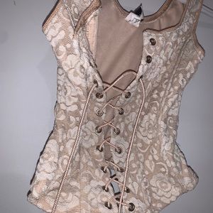 Gorgeous vintage corset style tank top